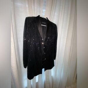 PrettyLittleThing Black Sequin Blazer